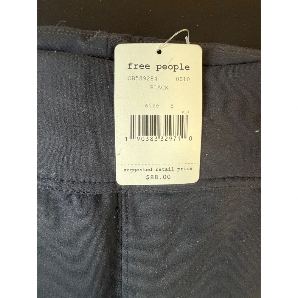 Free‎ People FP Movement Black Leggings Checkerboard Side Stripe Small NWT K2